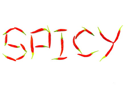 red hot chili pepper letter  on a white の写真素材