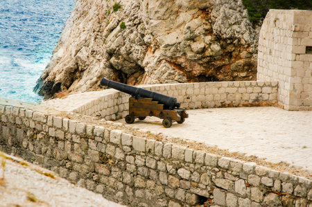 Dubrovnik old cannonの写真素材