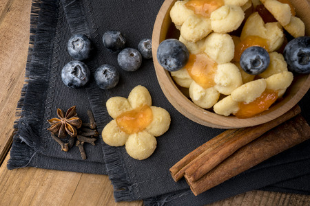 Shortbread Cookies with marmaladeの写真素材