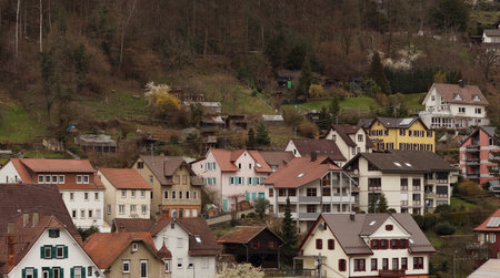 Village on a Hillsideの写真素材