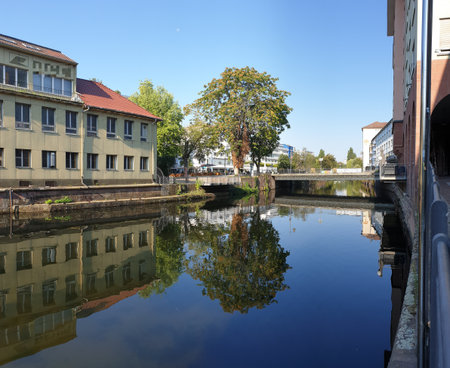 River and Buildingsの写真素材