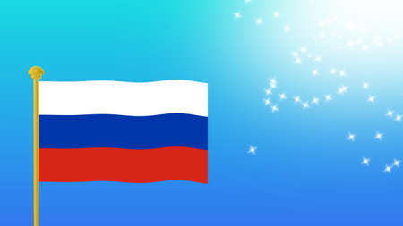 Astronaut say hi in the space with star, Saturn, earth, moon and rocket. illustration of space exploration.の写真素材