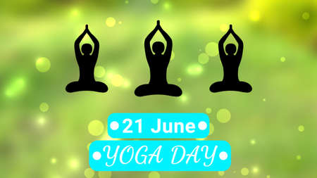 Human doing morning yoga on mountain Cartoon animation with sun and flying birds.の写真素材