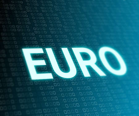 Euro word in digital background. concept for market and financial status of euro.