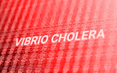 vibrio Cholera red bright word on health care related words. vibrio Cholera awareness illustration.