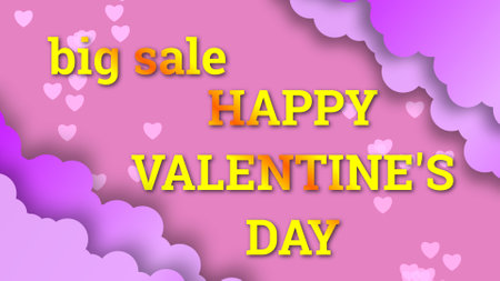 valentine's day sale image with valentine wishes and heart shapes. celebration of love festival.の写真素材