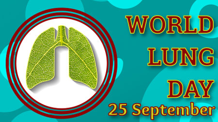creative world lung day massage with lung and leave combination. lung awareness illustration.の写真素材