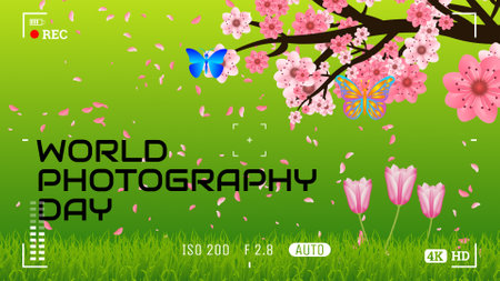 clicking pictures in camera illustration. clicking beautiful world moments concept clip. world...