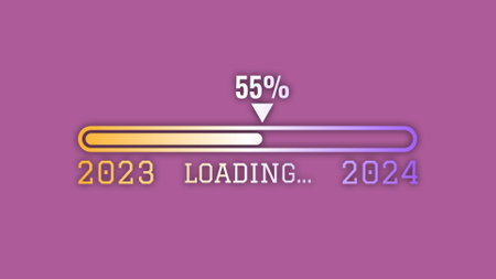 2023 to 2024 New year welcome concept illustration in gradient colour.の写真素材