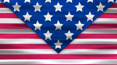 full post image of united states of america flag theme with fabric texture. concept for national holiday message.の写真素材