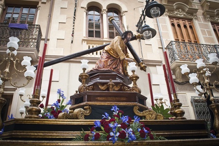 Jesus with the Cross during Holy Week in Jumilla  Spain 