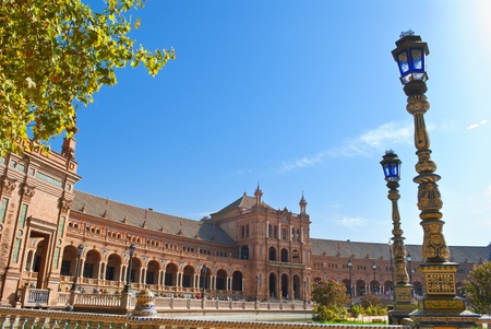 Spain square in Seville in the morningのeditorial素材
