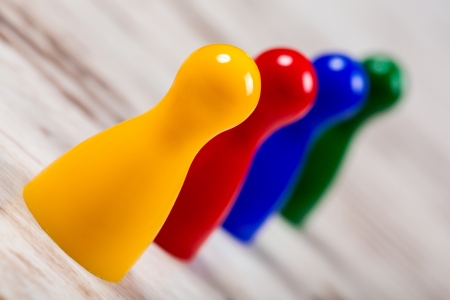 A set of four game pawnsの写真素材