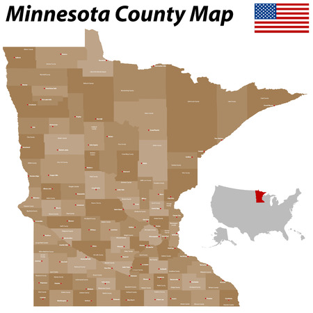 Minnesota County Mapのイラスト素材