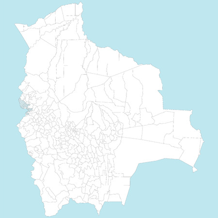 A large and detailed map of Bolivia with all departments and provinces.のイラスト素材