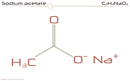 Large and detailed infographic of the molecule of sodium acetate.のイラスト素材