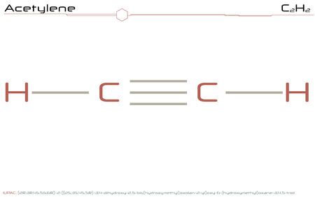 Large and detailed infographic of the molecule of acetylenesのイラスト素材