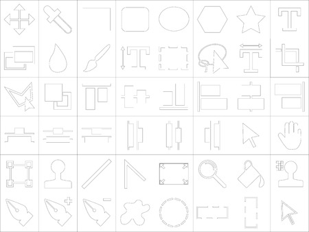 Large and detailed icon set of design toolsのイラスト素材