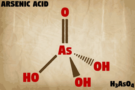 Detailed infographic illustration of the molecule of arsenic acidのイラスト素材