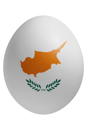 Rendered easter egg with a flag of Cyprus on the surface.の写真素材