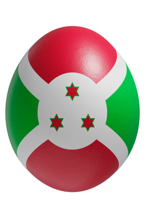 Rendered easter egg with a flag of Burundi on the surface.の写真素材