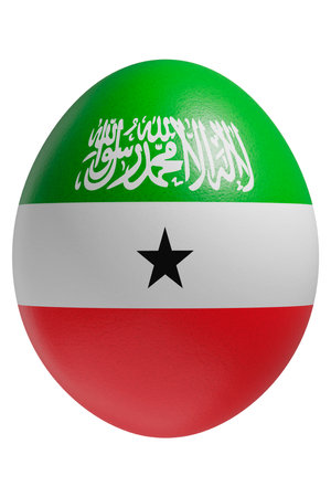 Rendered easter egg with a flag of Somaliland on the surface.の写真素材