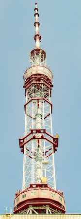 Television tower in Kiev Ukraine. Telecommunications. Tourism. Travels.のeditorial素材