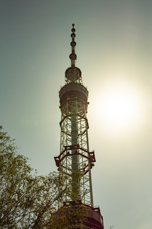 Television tower in Kiev Ukraine. Telecommunications. Tourism. Travels.