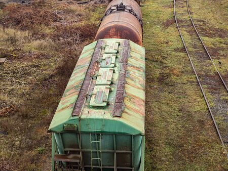 Commodity cars on the railway. Transport.の写真素材