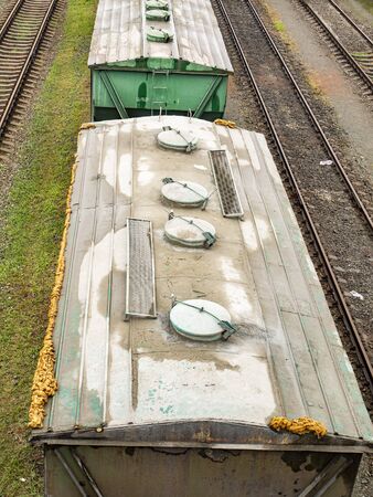 Commodity cars on the railway. Transport.の写真素材