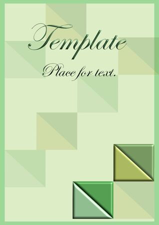 Template green squares with place for text. Vector template. Poster. Form. Billboard. Background image. Green tones.のイラスト素材