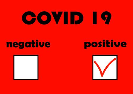 Form for the results of medical tests of the coronavirus COVID 19. Epidemic. Pandemic. Negative analysis. Positive analysis. Vaccine. Viral disease. Laboratory analysis. Template for text.のイラスト素材