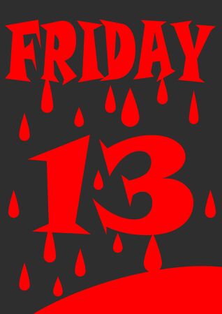 Template for the text for the date Friday 13. Halloween. Horror. Place for text. Background image. Place for text. Calendar date. Poster. Booklet. Promotional event. Greeting card.のイラスト素材