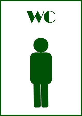 Public toilet sign template and text WC. Door sign. Pointer. Public place.のイラスト素材