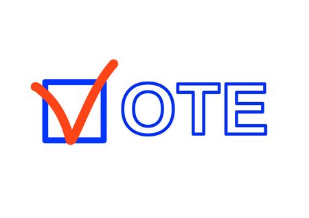 Voting in an election campaign of the president or senate and parliament. Elections in the USA. Elections in Europe. Policy. Template for Texia. Poster. Outdoor advertising. Election ballot.のイラスト素材
