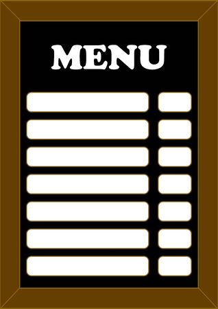 Street cafe menu wooden board template for text.のイラスト素材