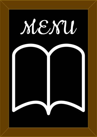 Street cafe menu wooden board template for text.のイラスト素材