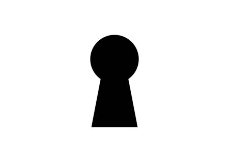 Keyhole for entrance door key on a white background.のイラスト素材