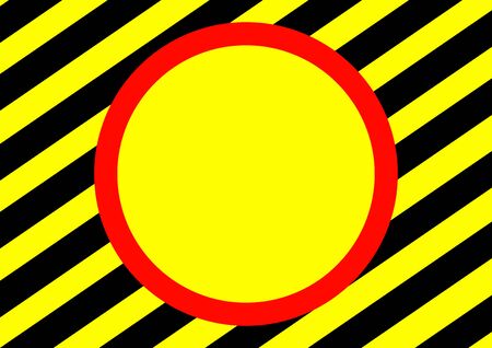 Black stripes on a yellow background template for text. Attention traffic is prohibited. Stop Danger. Poster. Advertising on the billboard. Vector background image. Warning sign. Fence tape.のイラスト素材