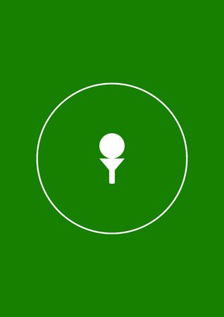 Golf course information plate with place for text. Template for text. Vector background image. Sport. Poster. Advertising on the billboard. Golf club. Golf ball. Golf hole.のイラスト素材