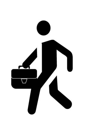 People with a briefcase in hand rush to work.のイラスト素材