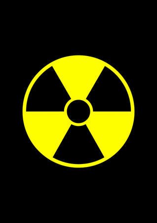 Warning sign attention radioactive area is dangerous. Chernobyl Fukushima. Atomic Energy. Nuclear power plant. Good for life. Nuclear weapons. Nuclear war. Science lab. Stop.のイラスト素材