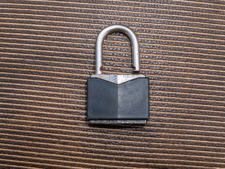 Iron padlock for locking gates and doors.