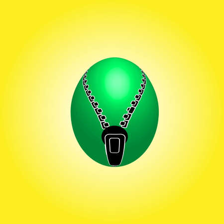 Festive chicken Easter egg with a zipper.のイラスト素材