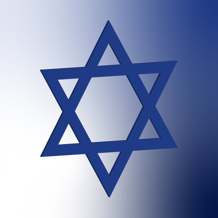 State flag of the country of Israel. Israeli flag. Star of David. State symbol. Israel Independence...