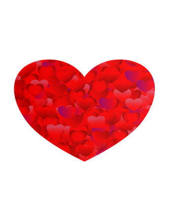Illustration of a red valentine on a white background. Valentine's Day. Happy birthday. Wedding postcard. Red valentine. Human heart. Greeting card. Template for text.の写真素材