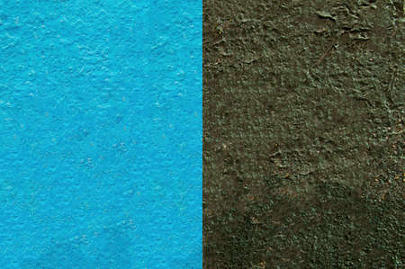The surface texture is painted in blue and black in half.の写真素材