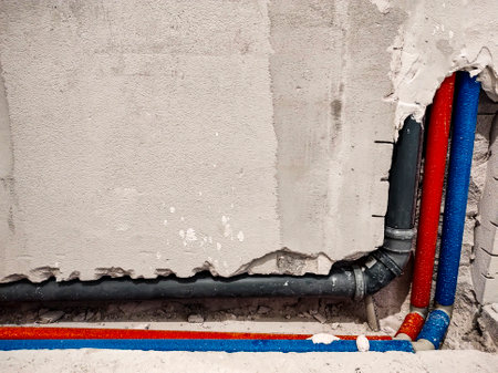 Wiring of plumbing pipes for water supply in a new house.