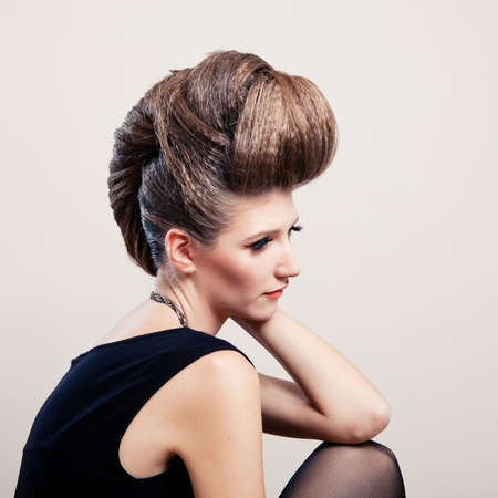 Sensual portrait of beautiful fashion womanの写真素材