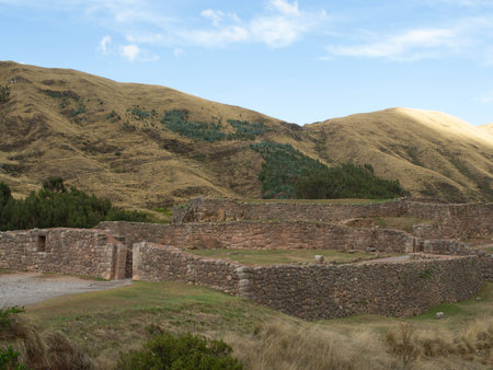 Ruins of Sacsayhuaman fortress in Cusco Peruの写真素材